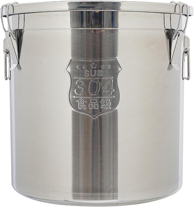 DYNAMI 12.7Gal 304 Stainless Steel Rice Storage Container 40-90Lbs | 48L Extra large Metal Rice Storage Bucket with Airtight Lid &Locking Buckle,Bird Seed Storage Container 50 lbs,for Rice Flour - Image 6