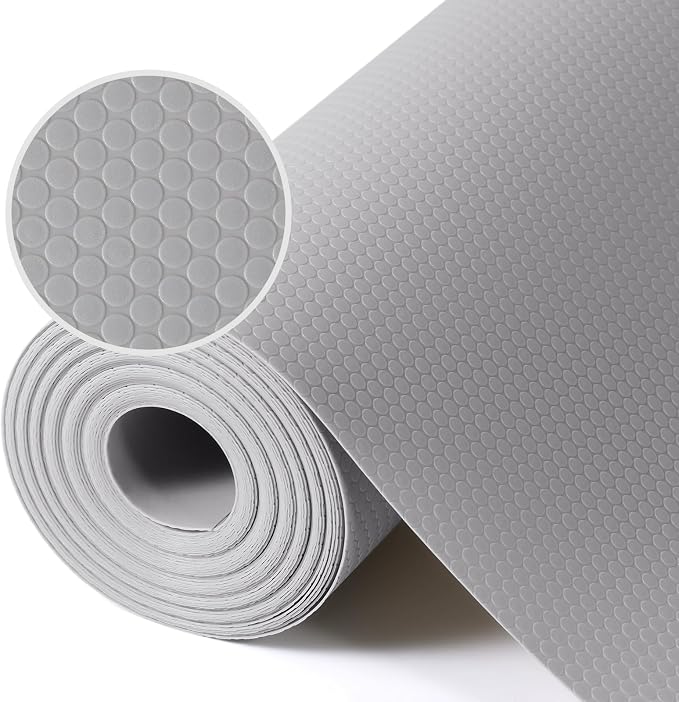 Shelf Liners for Kitchen Cabinets, Cupboard Non Adhesive Gray 17.5"× 78.7" by StaHom