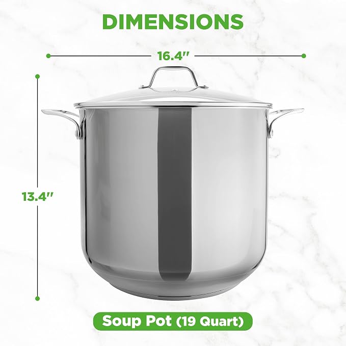 NutriChef 19-Quart Stainless Steel Stockpot – 18/8 Food Grade Heavy-Duty Induction-Compatible Pot with See-Through Lid, Ideal for Stews, Broths, Simmering & Soups, Dishwasher Safe – NCSP20 - Image 8