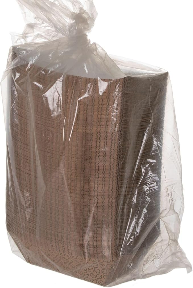 ECO PRODUCTS Renewable 5lb Paper Food Trays, Case of 500, 9.5"x6.375"x2.125", 70% Post-Consumer Recycled Fiber, No-Added PFAS, Kraft with Leaf Print - Image 2