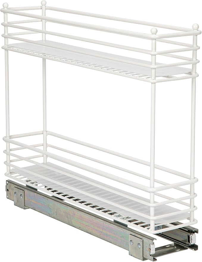 Household Essentials White Steel Artisan Organizer with Plastic Liners, 2-Tier Pull-Out - Image 5