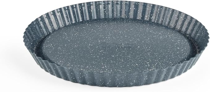 Russell Hobbs RH03411EU7 Nightfall Stone 28cm Tart Tin - 11 Inch Non-Stick Fluted Tart Pan, Round Flan Case, Quiche Dish, Pie Tin, Carbon Steel, Easy Clean Baking Pan, Oven Safe to 220 °C/Gas Mark 7 by Russell+Hobbs