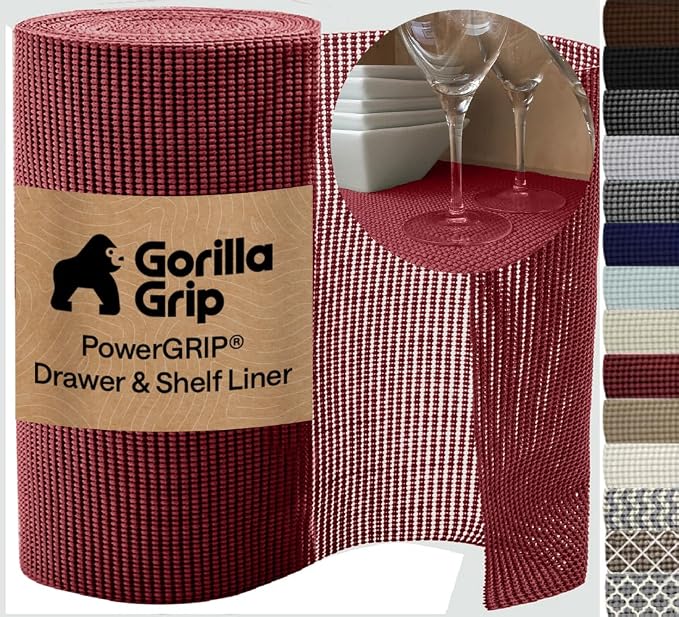 GORILLA GRIP powerGRIP Drawer Shelf and Cabinet Liner, 12" x30', Red by Unknown