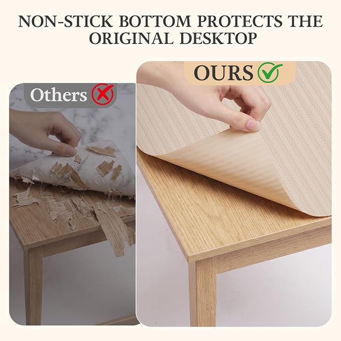 Shelf Liners for Kitchen Cabinets, 17.5 X 78.7 Inches Durable Pantry Shelving Liner for Drawer Tool Box Closed Refrigerator Non Adhesive Waterproof Protect Mat Washable, Khaki - Image 4