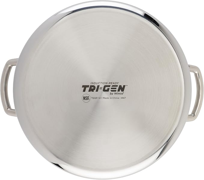 WINCO Tri-Ply Stock Pot, 12-quart, Silver - Image 5