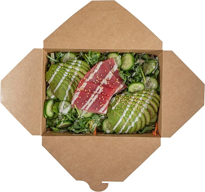 Restaurantware Bio Tek 8.5 x 6.3 x 2.5 Inch Food Containers 200 Durable Noodle Boxes - Disposable Sustainable Newsprint Paper 17-Ounce Takeout Boxes Rectangle For Takeouts Or Picnics - Image 12