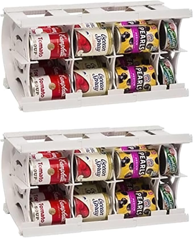 Shelf Reliance Cansolidator Cupboard - 2-Pack Can Organizer for Pantry, Stackable Soda Can Storage for Kitchen, Holds 20 Cans of Food or Soda by ShelfReliance