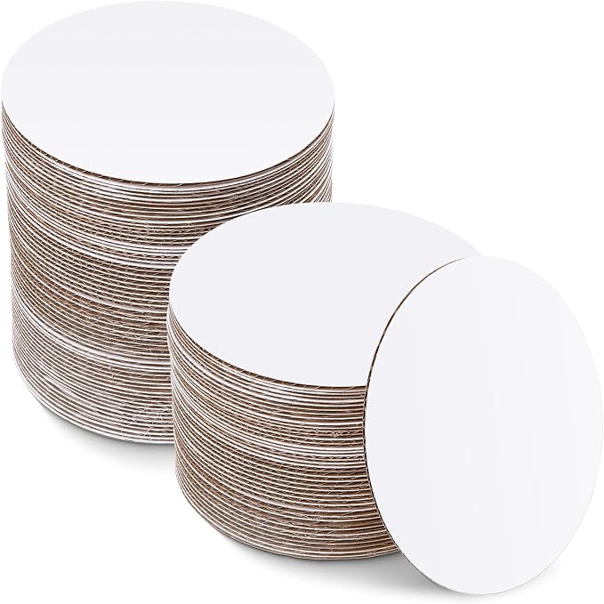 Potchen 100 Pack 6 Inches Round Cake Boards Cardboard, White by Potchen