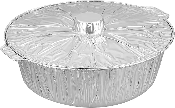 Foil Lux 8.5 Quart Pans And Lids, 50 Disposable Pots With Lids - Oven-Ready, Stove Compatible, Aluminum Foil Baking Pans, Freezable, For Outdoor Camping, Vacation, Picnic, And More - Restaurantware - Image 2