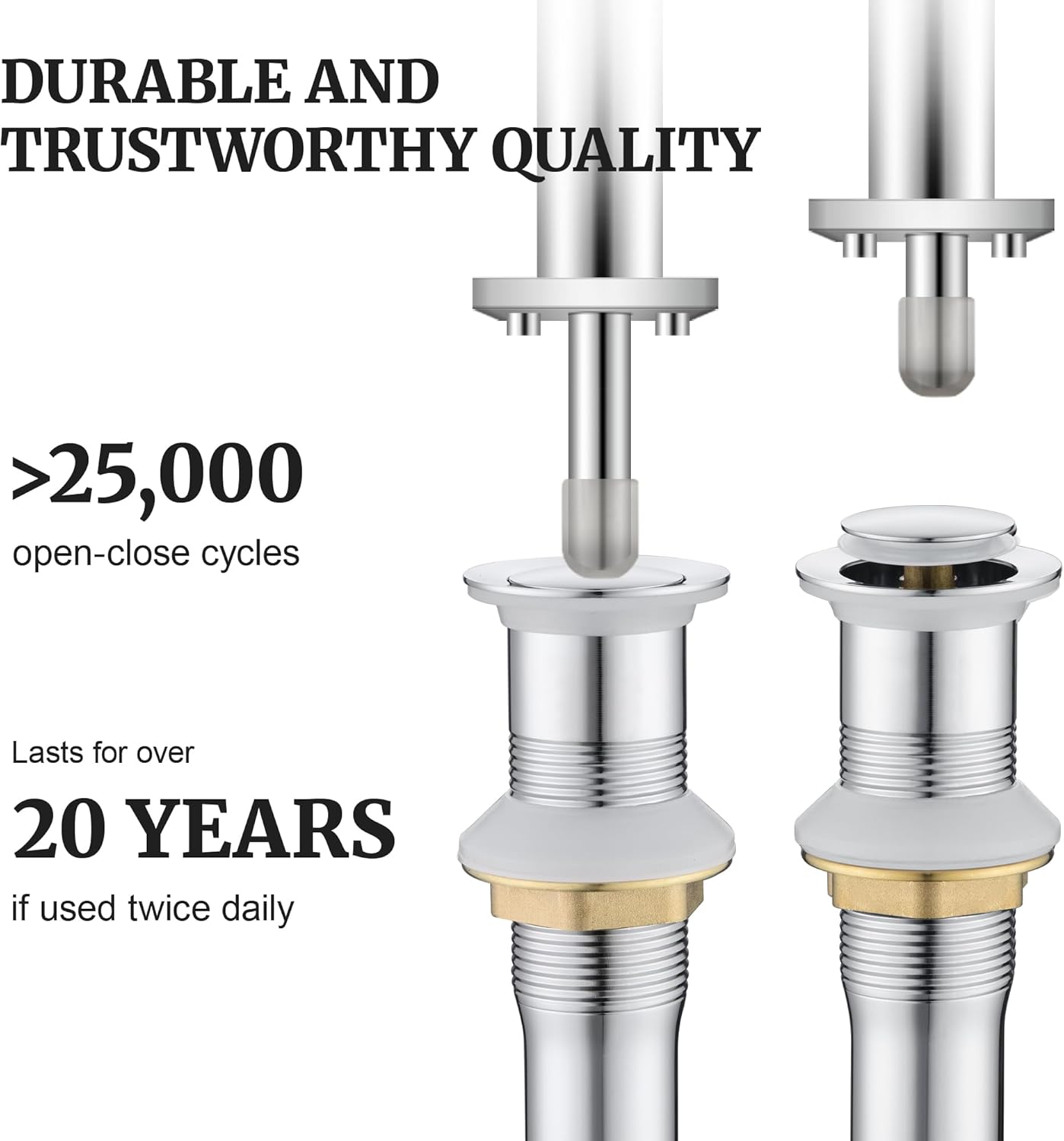 Pop up Sink Drain Stopper for Bathroom Vessel Vanity Sink Art Basin Chrome, Small Cap Without Overflow, Metal Pop-up Drain Strainer with Detachable Basket Stopper