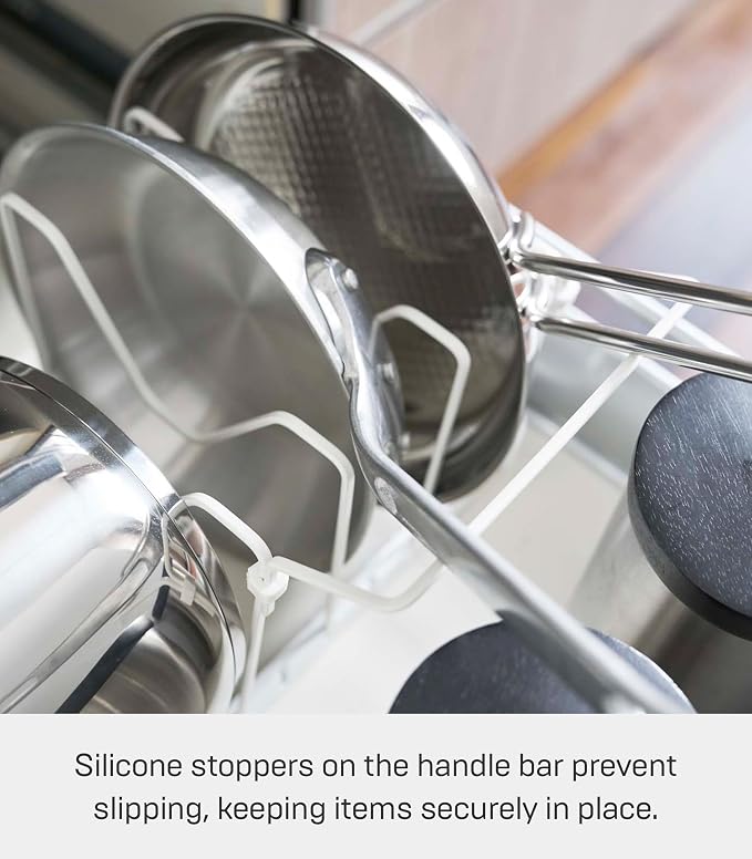 YAMAZAKI Home Tower Adjustable Lid & Pan Organizer – Kitchen Drawer Storage Shelf Rack - Image 6