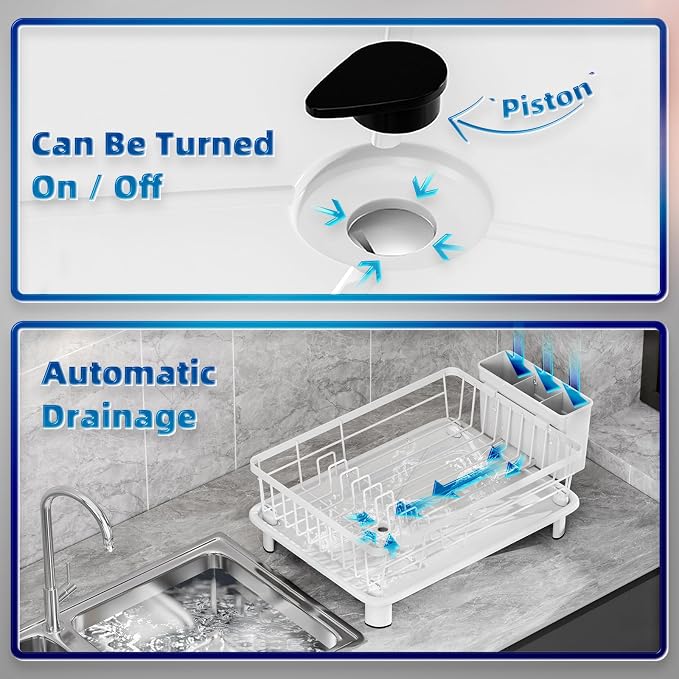 GAOKASE Dish Drying Rack, Stainless Steel-Dish Rack, (White-11 W x 15" L) - Image 5