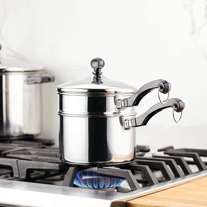 Farberware Classic Series Double Boiler and Saucepan with Lid, 2 Qt - Image 9