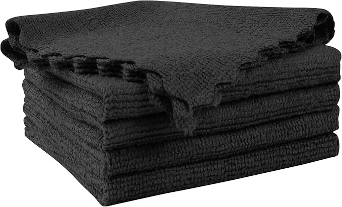 Orighty Microfiber Cleaning Cloth 5 Pack, Black Cleaning Rags 12x11 inch by AllRightinOrighty