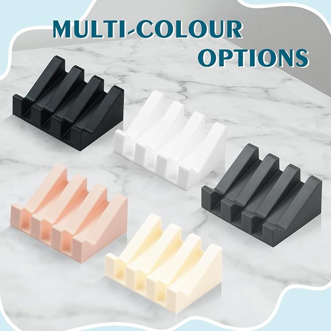 2 Pack Silicone Soap Saver with Strong Suction Cups, Self Draining Bar Soap Rest for Shower & Kitchen, Non-Slip Waterfall Dish Keeps Soap Dry, Easy Clean & Hygienic (Black) - Image 6
