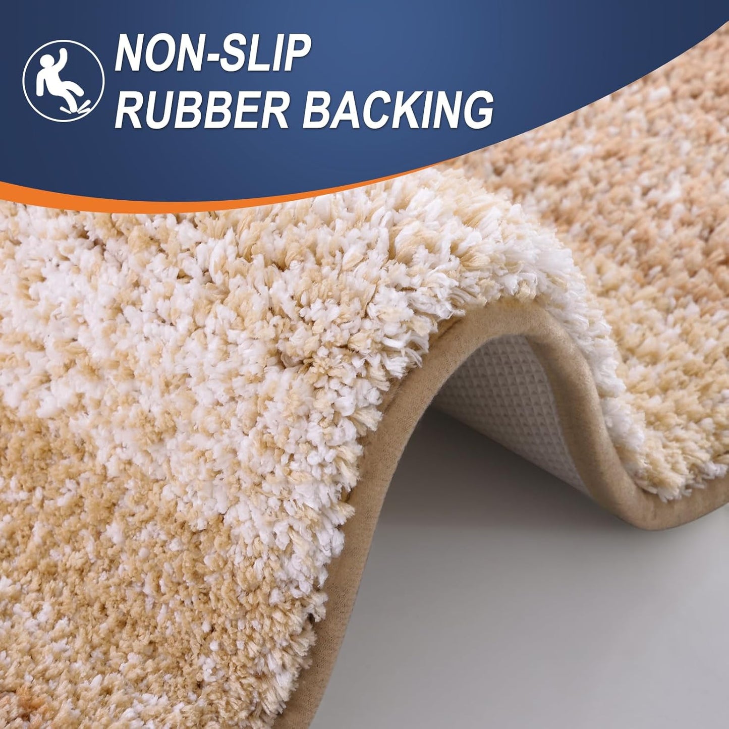 OLANLY Bathroom Runner Rugs 70x24, Extra Soft Absorbent Microfiber Bath Rugs, Rubber Backing, Quick Dry, Machine Washable Bath Mats for Bathroom Floor, Tub and Shower, Home Decor Accessories, Beige