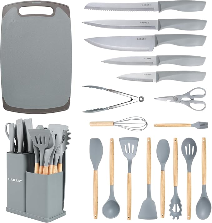 19PCS Gray Kitchen Cooking Utensils Set Kitchen Tools Set by CADABY