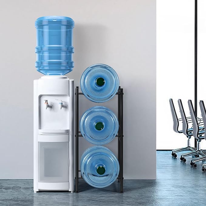 MOOACE 5 Gallon Water Jug Holder, 3 Tier Water Cooler Jug Rack | Heavy Duty Water Bottle Holder Organizer, Detachable Water Dispenser Rack for Kitchen, Living Room, Office, Black - Image 7
