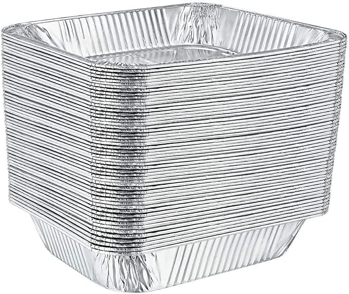 Half Size Shallow Aluminum Pan with Aluminum Lids - 9x13 Chafing Pans Perfect Cookware for Cakes, Bread, Lasagna, Lunchbox (10), Silver - Image 7