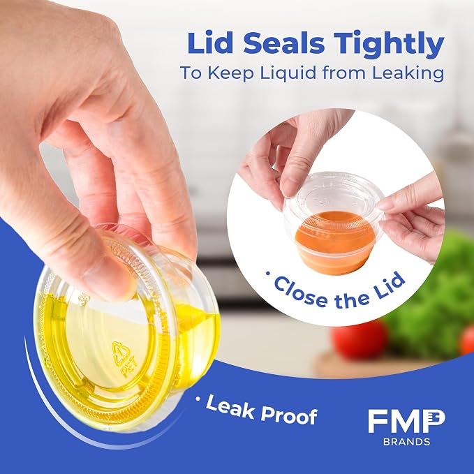 Fit Meal Prep 1250 Pack 5.5 oz Jello Shot Cups with Lids, Disposable Souffle Portion Cups for Sauce - Image 3