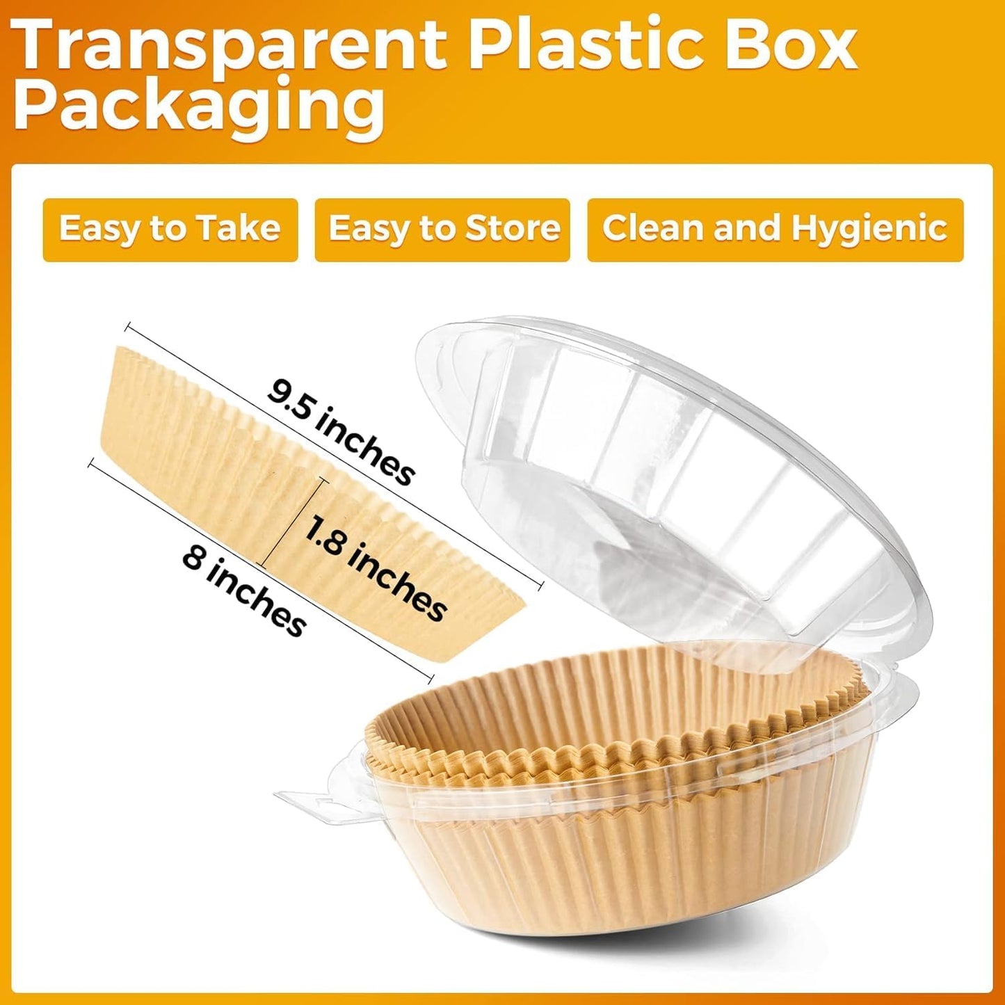 100Pcs Air Fryer Paper Liners Disposable, 8 Inch Max Xl Large Cooker Air Fryer Disposable Paper Liners, Oil Proof Parchment Sheets Round Basket Bowl Liner for Baking