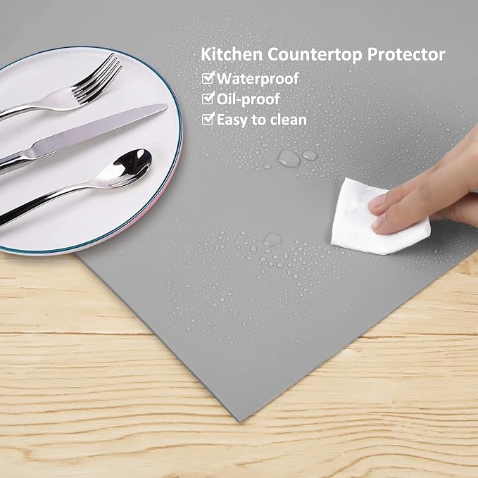 Silicone Mat Heat Resistant Mats for Countertop, Multipurpose Large Silicone Mats for Crafts Kitchen Workbench Size 36x24 inches Thick 2mm,Rolled Package,Grey - Image 6