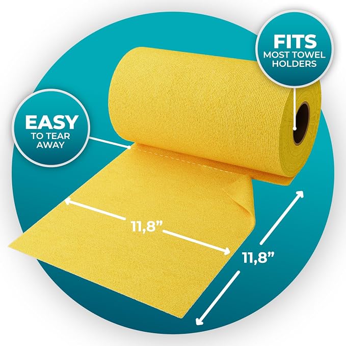 200 Pack Microfiber Cleaning Cloth Roll - Tear Away Reusable Paper Towels Washable, 11.8" Ultra Absorbent Cleaning Supplies for Housekeeping, Cleaning Rags Microfiber Towel, Lint Free Cloth Value Pack - Image 3