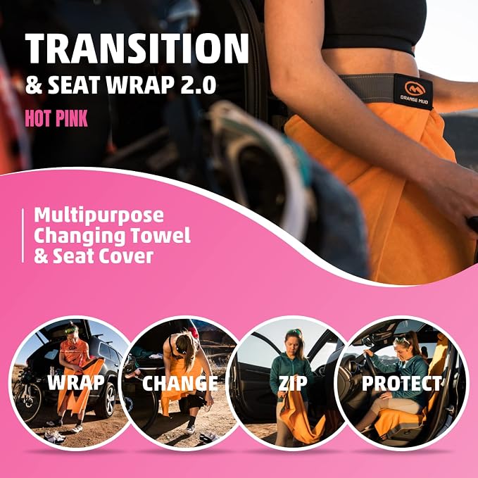 Orange Mud Transition & Seat Wrap V2.0 Hot Pink Car Seat Cover Towel - Image 2