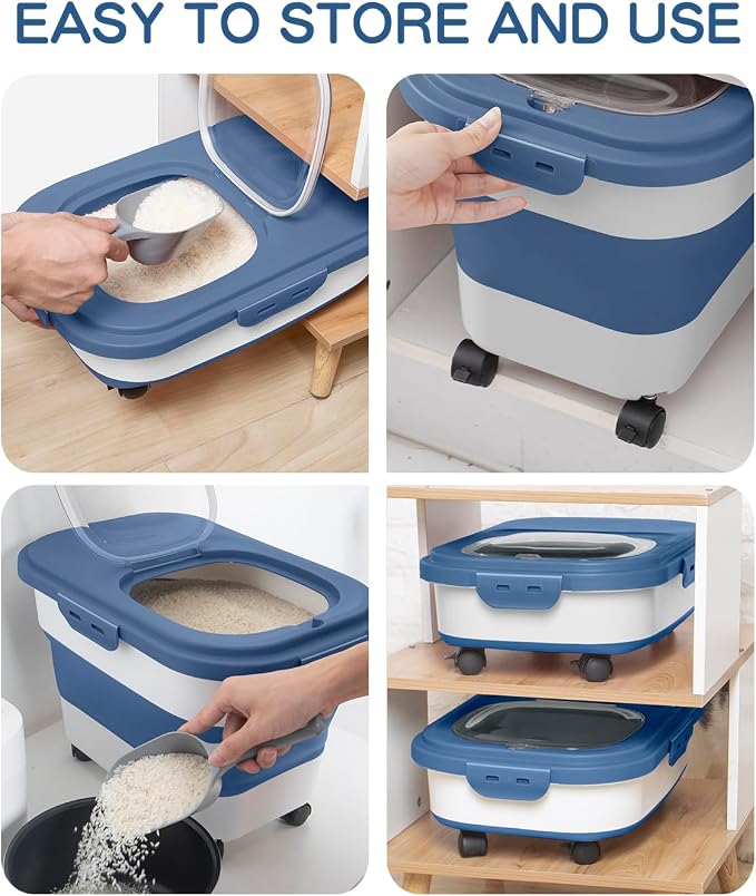 20-30 Lbs Rice Storage Container,Collapsible Food Storage Container - Image 4