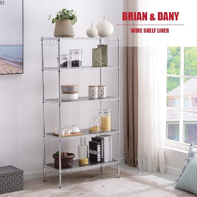 BRIAN & DANY Wire Shelf Liner, Set of 5, 14"x 30" Charcoal - Image 6