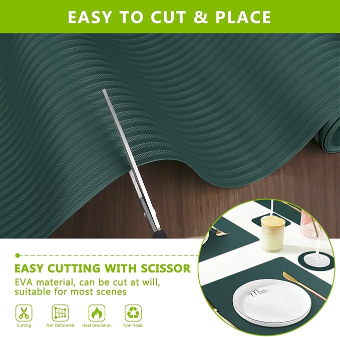 Anze Shelf Liner for Kitchen Cabinets, Green, 11.8 x 157.5 in - Image 5