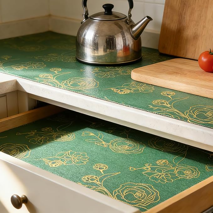 Shelf Liner for Kitchen Cabinets Drawer Liner Non-Adhesive Non-Slip - Image 2