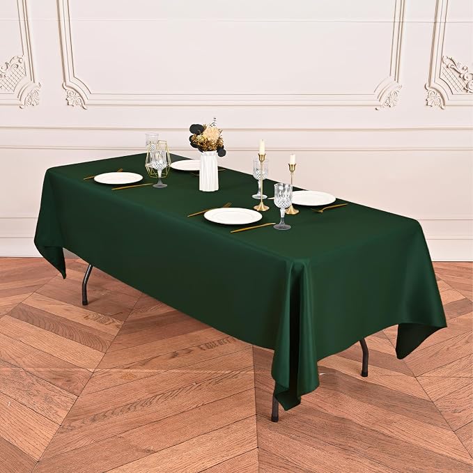 6 Pack Hunter Green Tablecloth for Rectangle Table 60x102 Inch - Image 2