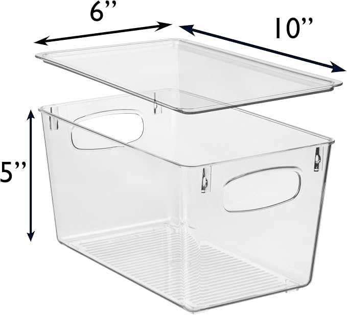 ClearSpace Pantry Storage Bins with Lids for Kitchen & Fridge, 2 Pack | Clear storage bins with lids keep pantry, fridge, and cabinets organized while protecting food and maximizing storage space - Image 4