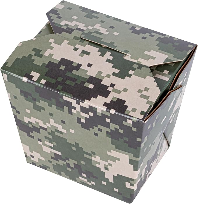Restaurantware 16 oz Paper Camouflage Noodle Take Out Container, 200 Ct - Image 12