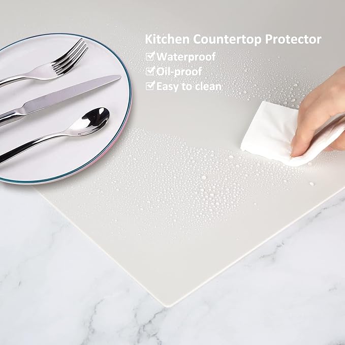 Slicone Mat Heat Resistant Mats for Countertop, Multipurpose Large Silicone Mats for Crafts Kitchen Workbench Size 36x24 inches Thick 2mm,Rolled Package,Beige - Image 4