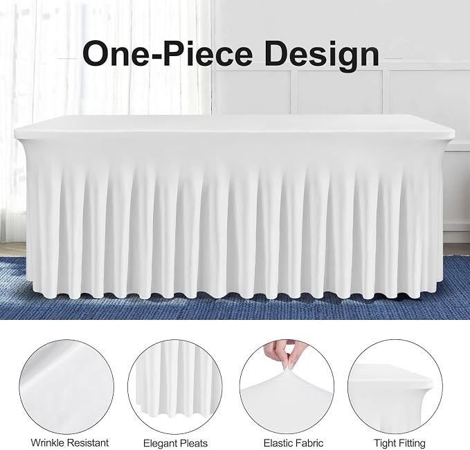 BDDC One-Piece Spandex Table Cloth Skirt for 4FT Rectangle Tables - Image 2