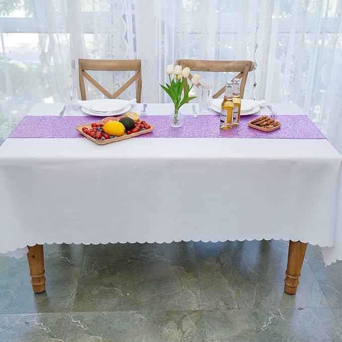 Lavender Sequin Table Runner 12 Pack, 12''x108 Glitter Table Runner - Image 5