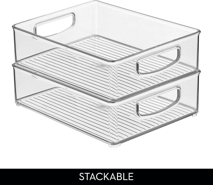iDesign Stackable Pantry Bins with Handles, 4 Different Sizes, 4 Pack, Clear, Made in USA - Image 5