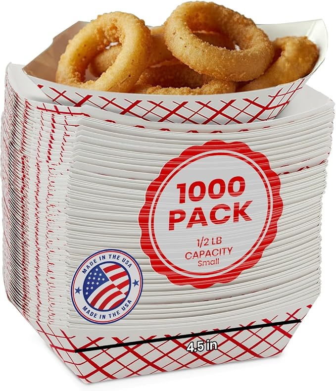 MT Products Plaid Charcuterie Trays 1/2 lb. - Disposable Paper Food Tray (Pack of 1000) - Made in the USA by MTProducts
