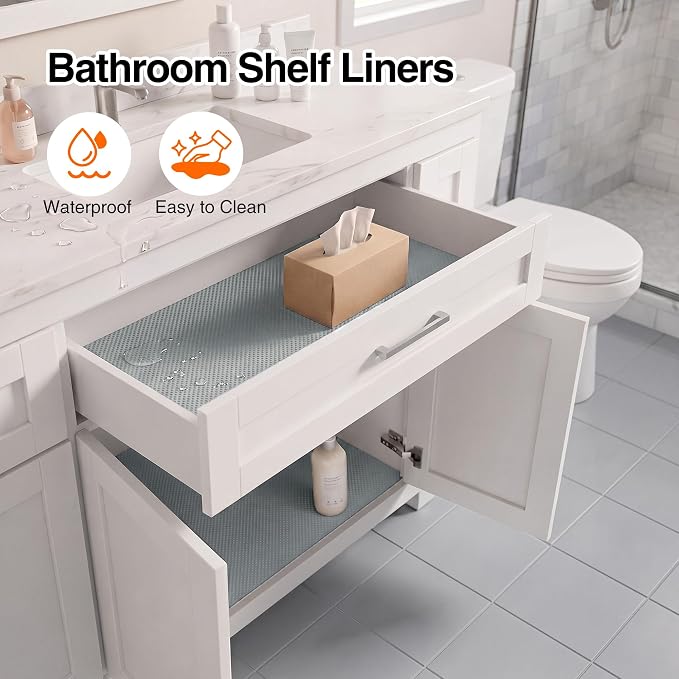 Shelf Liners for Kitchen Cabinet Waterproof: 20"W x 300"L Large Light Gray - Image 7