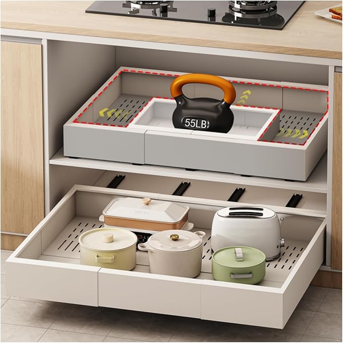 Fokyfok Pull Out Cabinet Organizer,23"-31"W,17"-24"D,Expandable,Adhesive by Fokyfok
