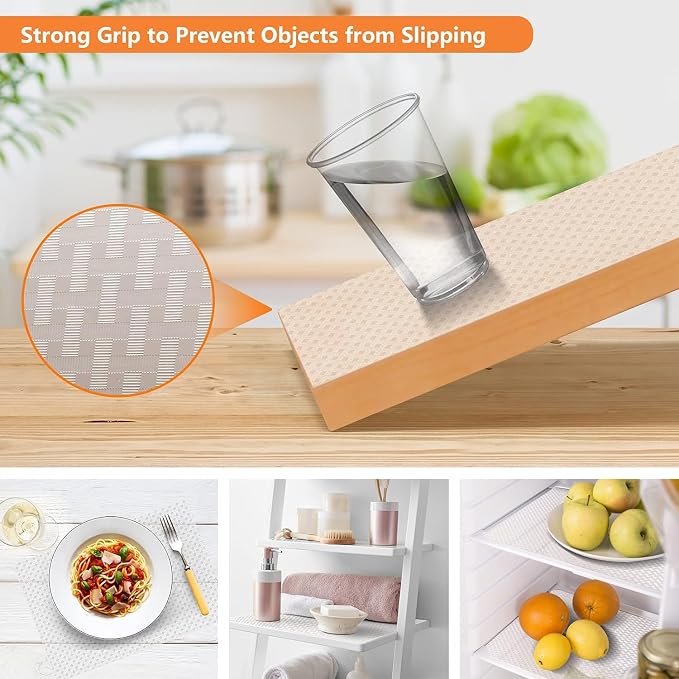 Shelf Liners for Kitchen Cabinets Non Adhensive, Clear 35.4"× 236.2" - Image 7
