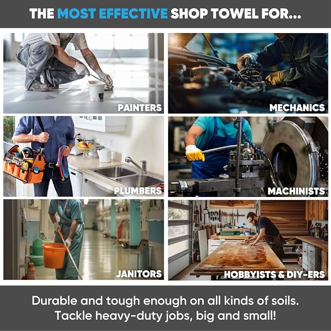 Microfiber Wholesale Microfiber Shop Towels | MWipes Reusable Red Shop Rags | 50 Rags in a Box | Super Absorbent, Machine Washable Hundreds of Times | Automotive, Paint, Industrial, Detailing - Image 4