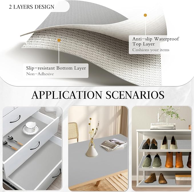 Beautysaid Shelf and Drawer Liner for Kitchen Cabinet Non Adhesive Non Slip - Image 3