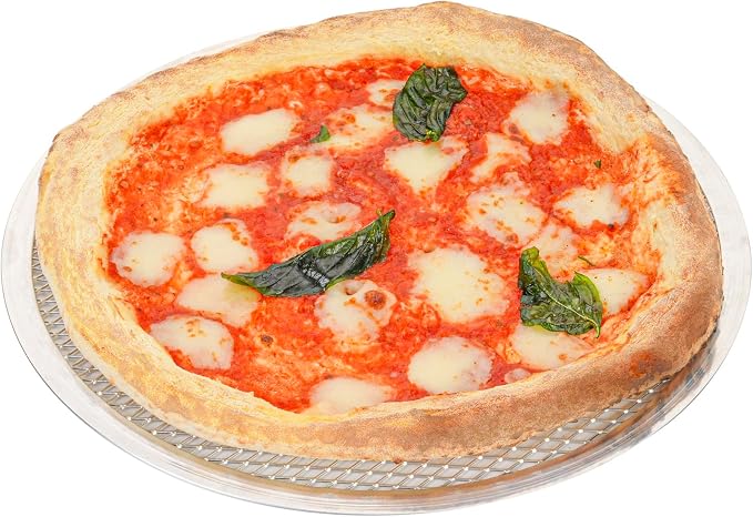 Restaurantware 11 Inch Aluminum Pizza Screen Pack of 12 Mesh Baking Tool For Crispy Crust, Lightweight Stackable Seamless Rim Rust-Resistant Baking Screen, Reusable for Pizzerias, Home Oven Use - Image 2