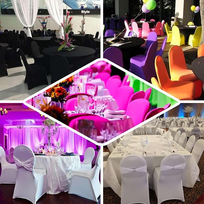 Tableclothsfactory Hunter Emerald Green Stretchy Spandex Fitted Banquet Chair Cover Dinning Event Slipcover for Wedding Party Banquet Catering - Image 5