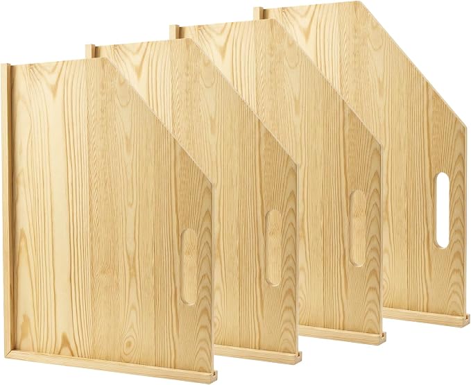 6 Pack Solid Wood Tray Dividers for Cabinet, Cookie Sheet Organizer for Cabinets, Baking Sheet Organizer, No-Cut Kitchen Cabinet Dividers, Cookie Trays for Kitchen, Pantry Storage (12, Pounds) - Image 7