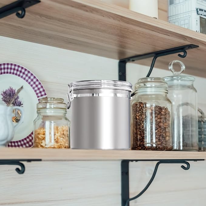 ENLOY 165oz Stainless Steel Airtight Canister for Kitchen with Clear Lid | Large Flour Coffee Bean Tea Cereal Sugar Cookie Metal Food Storage Canisters and Sturdy Locking Clamp, 7.7 x 7.7 x 8.4 Inches - Image 7