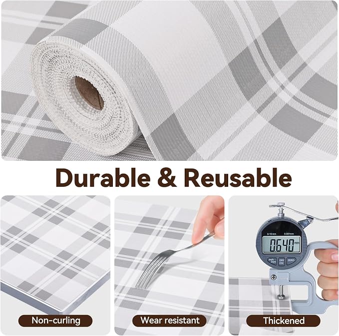 Drawer Shelf Liner for Kitchen Cabinets, Non Adhesive Slip Resistant Shelf Paper Easy to Clean, Strong Grip Thickened Waterproof Washable Mats for Pantry Shelves Cupboard Dresser(Grey, 17 in x 40 FT) - Image 6